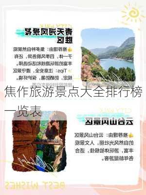 焦作旅游景点大全排行榜一览表