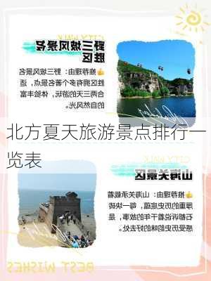 北方夏天旅游景点排行一览表