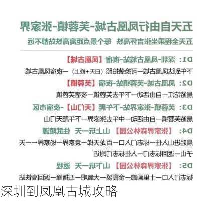 深圳到凤凰古城攻略