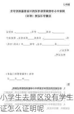 小学生去景区没有学生证怎么证明呢