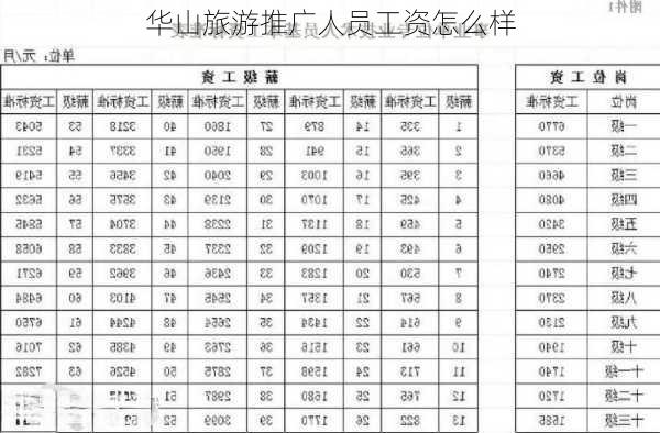 华山旅游推广人员工资怎么样