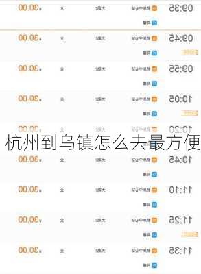 杭州到乌镇怎么去最方便