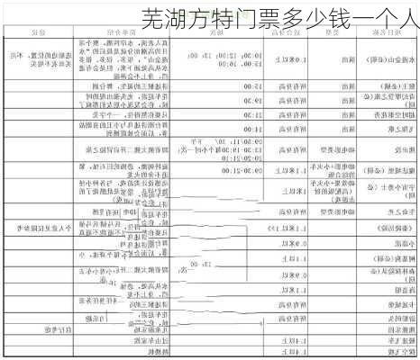 芜湖方特门票多少钱一个人