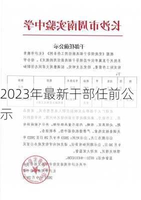 2023年最新干部任前公示